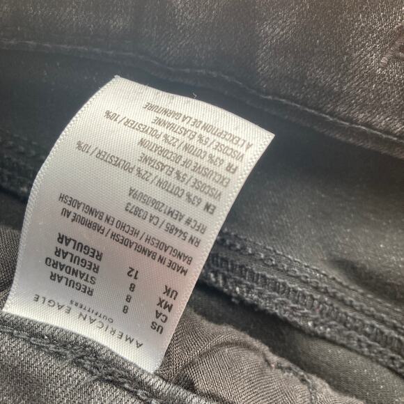 American Eagle Shorts Womens Size 8 black Stretch Cut Offs - Picture 7 of 10